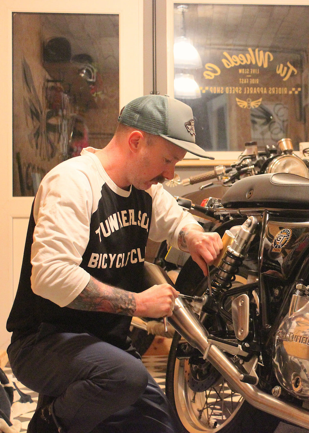Bicycle club -  Long sleeve baseball tee